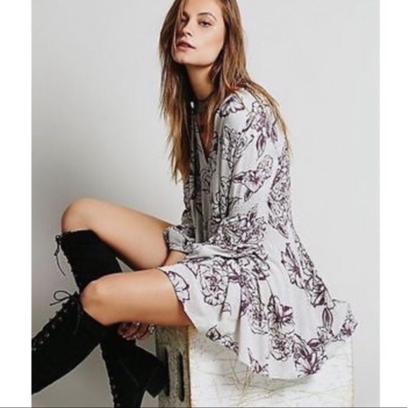 Free People Tops - Free People Tree Swing Floral Tunic Top Mini Dress